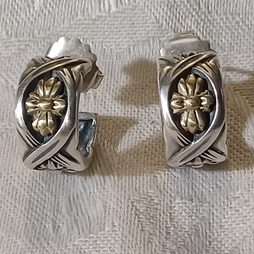 **HOST PICK**  LAGOS Caviar Floral Huggy Hoops, Sterling Silver & 18k